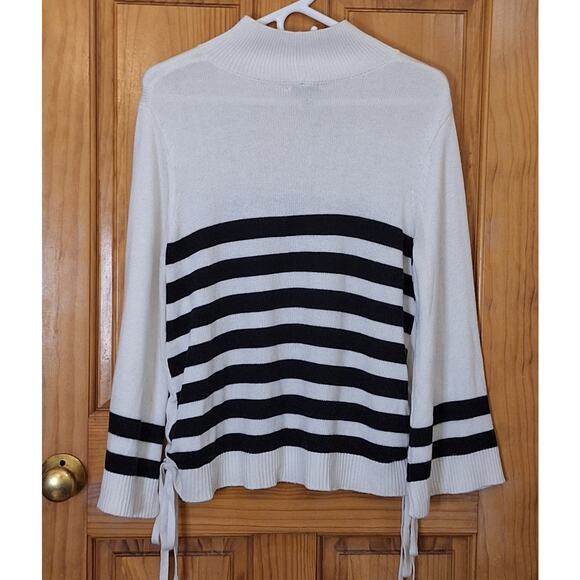 Joie Sweater Women's Small Striped Mock Neck Bohemian BohoChic Retro Minimalist - Picture 4 of 7